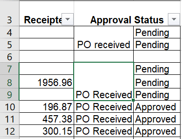 filter grayed out excel