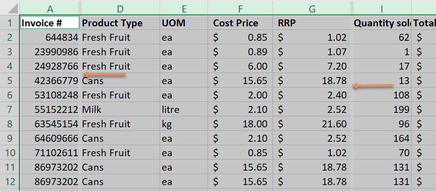 How to find hidden columns 3 How to find hidden columns