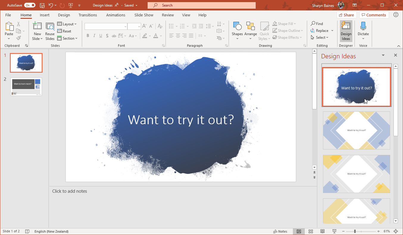 How To Make Changes To A Design Ideas Slide In Powerpoint Excel At Work