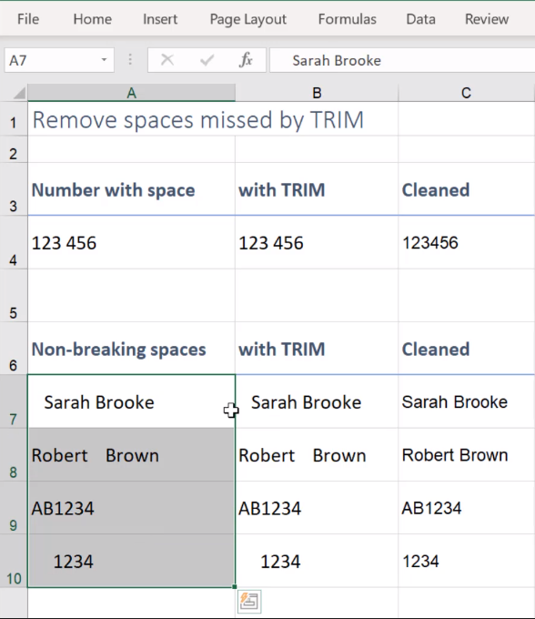 trim function doesn't work Excel trim function does not work