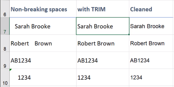 TRIM function working trim function not working